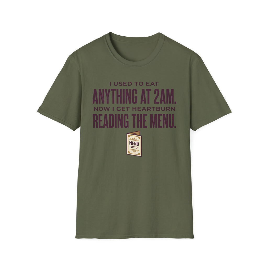Heartburn Reading The Menu T-Shirt