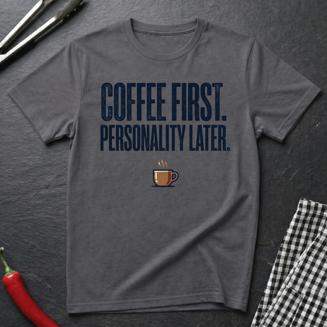 Coffee First. Personality Later. T-Shirt