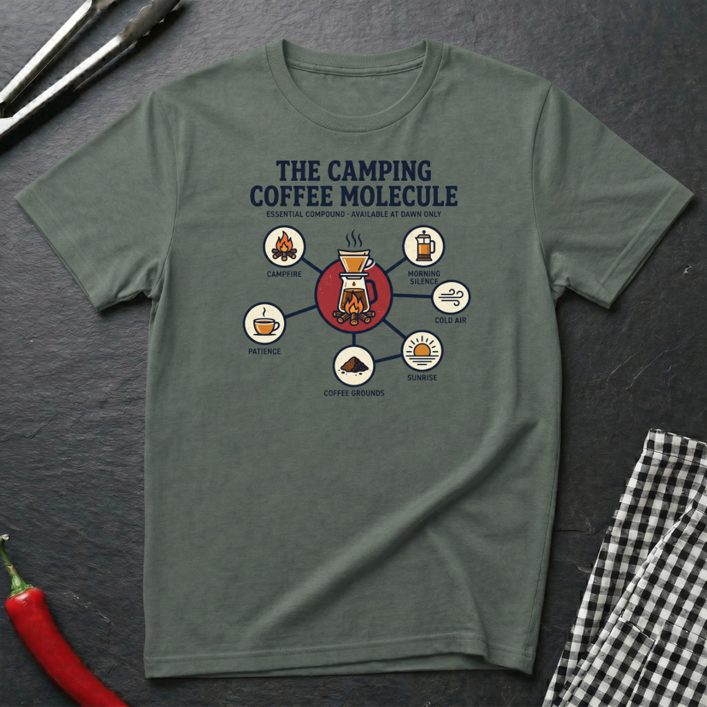 Camping Coffee Molecule T-Shirt