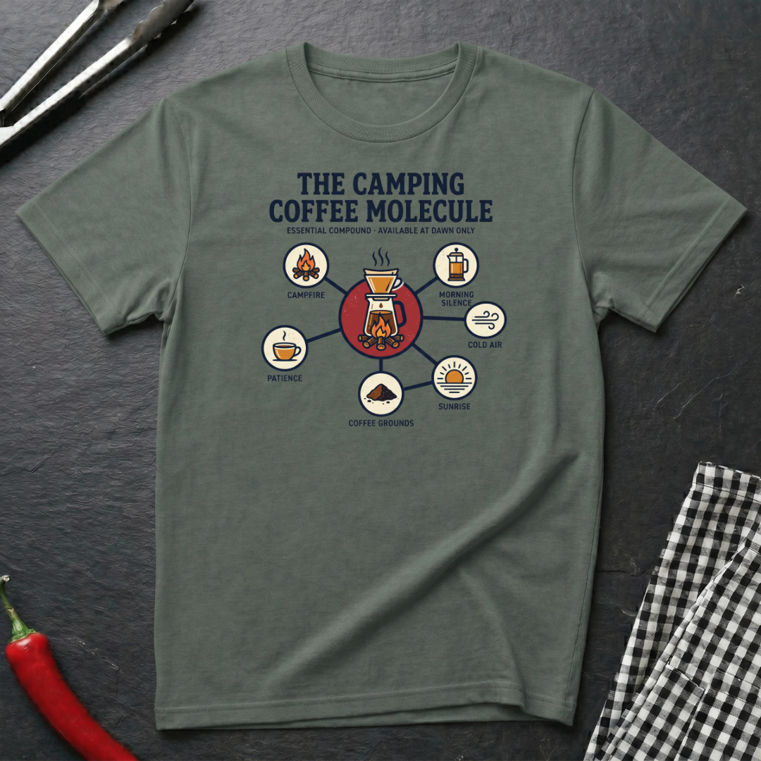Camping Coffee Molecule T-Shirt