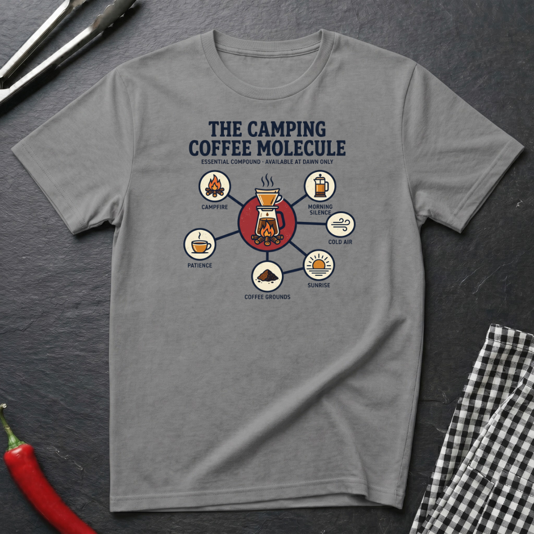 Camping Coffee Molecule T-Shirt