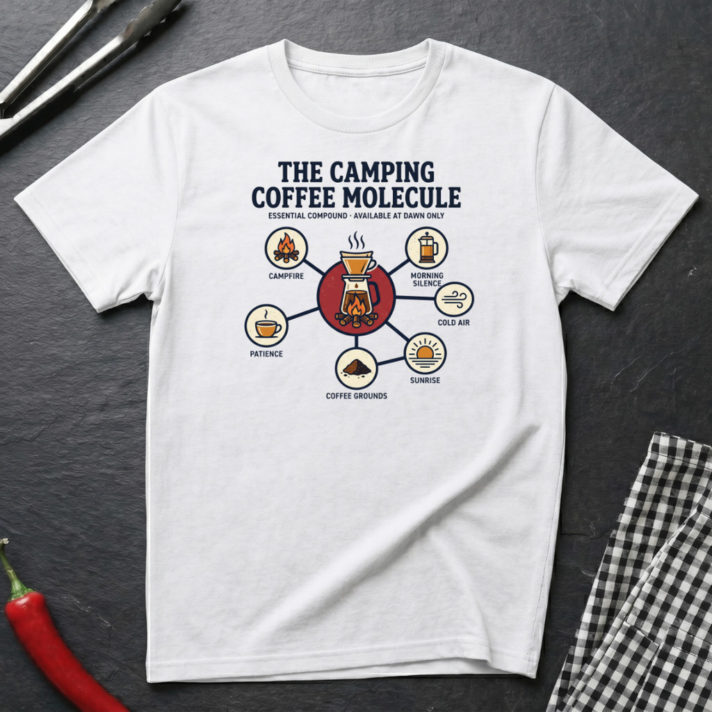 Camping Coffee Molecule T-Shirt