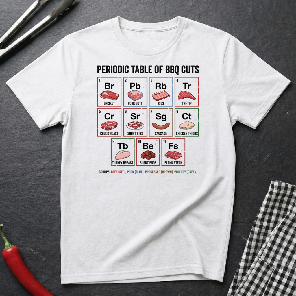Periodic Table Of BBQ Cuts T-Shirt