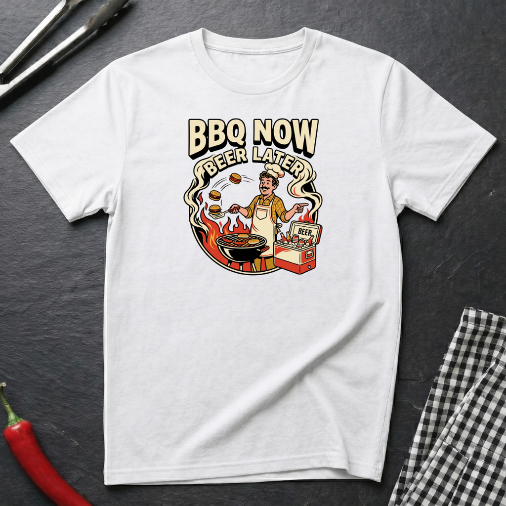 BBQ Now Beer Later T-Shirt